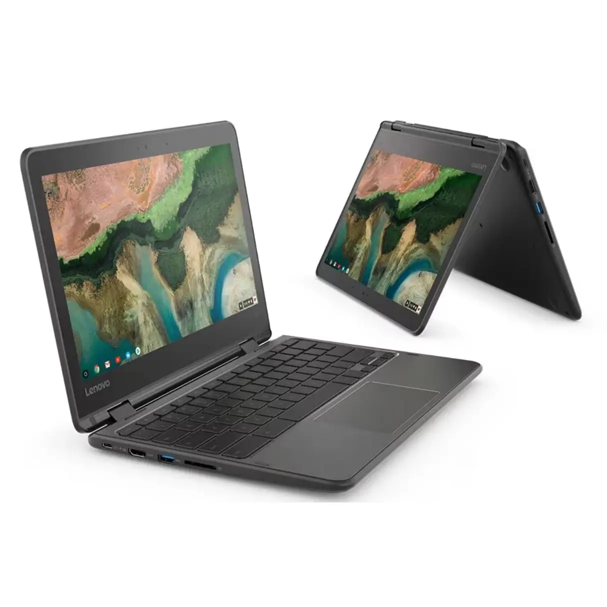 Lenovo Chromebook 300e 2 In 1 Laptop, With 11.6'' Touchscreen Display, MediaTek M8173C Quad-core 2.1GHz, 4GB LPDDR3 RAM, 32GB eMMC Storage, Integrated Graphics, Chrome OS, Black | 300e
